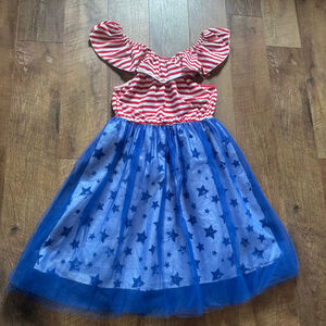 PatPat women’s Red White Striped Blue Star Tulle patriotic dress